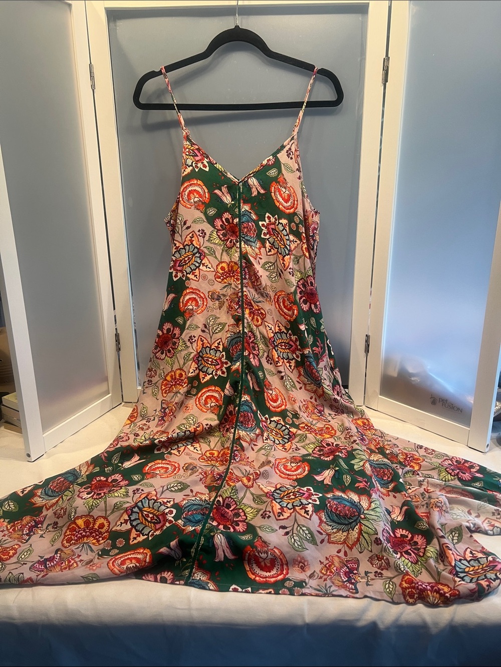 Natural life halter sun dress  M  boho festival multi color floral summer